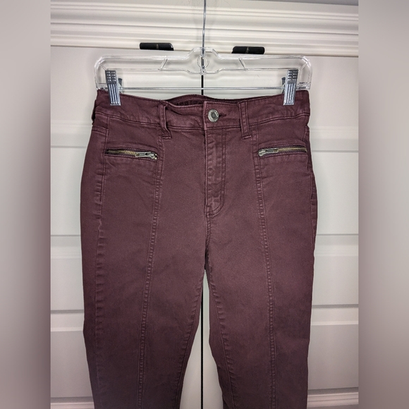 American Eagle Outfitters Size 6 Women Hi-Rise Jegging Burgundy - Picture 3 of 12